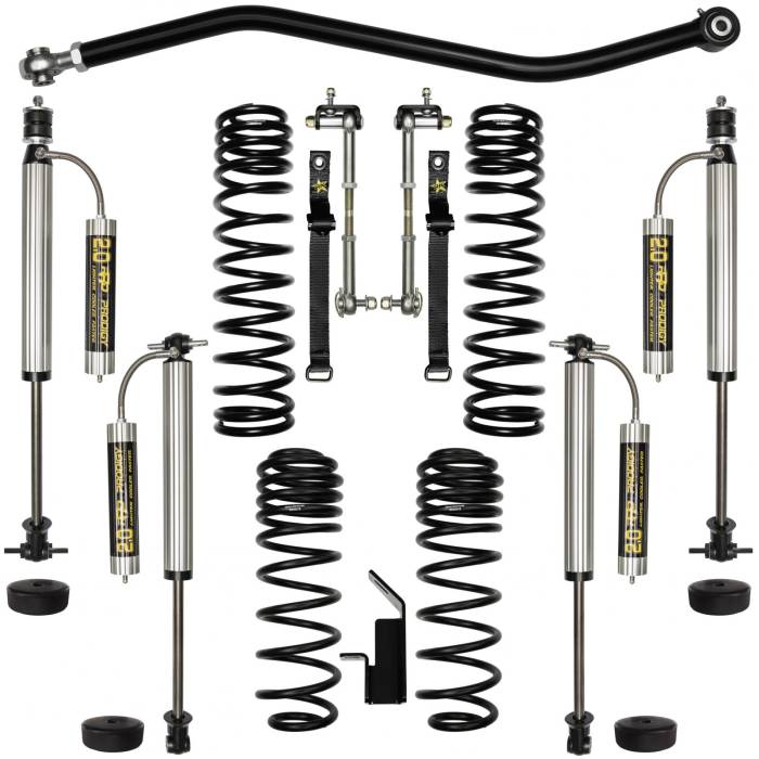 Rock Krawler Suspension - TJ 2.0  Inch Lift Stock Mod System Stage 2 With Remote Reservoir Shocks 97-06 Wrangler TJ Rock Krawler