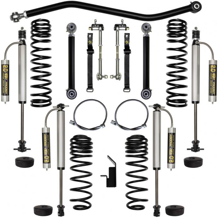 Rock Krawler Suspension - TJ 2.0 Inch Lift Kit Stage 2 W/Remote Reservoir Shocks Flex System 97-06 Wrangler TJ Rock Krawler