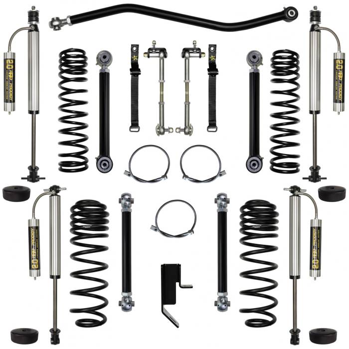 Rock Krawler Suspension - TJ 2.0 Inch Lift Kit Max Travel Stage 2 W/Remote Reservoir Shocks 97-06 Wrangler TJ Rock Krawler