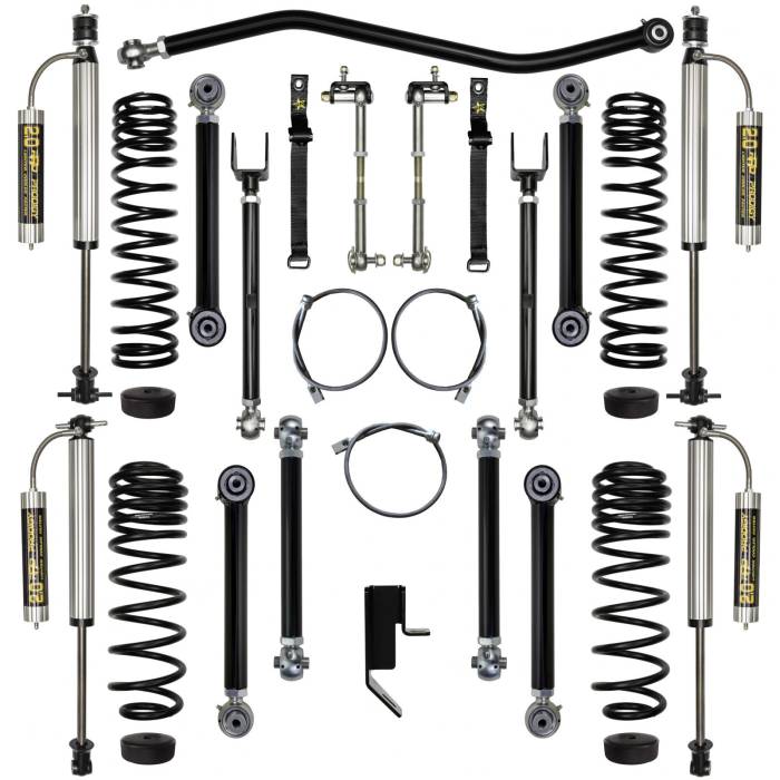 Rock Krawler Suspension - 2.0 Inch Lift Kit W/Remote Reservoir Shocks X Factor System Stg 2 97-06 Wrangler TJ Rock Krawler