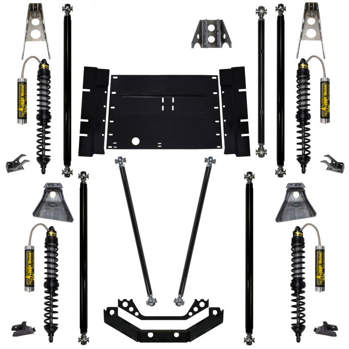 Rock Krawler Suspension - 3.5 Inch Long Arm Lift Kit W/Remote Reservoir Coil Over Shocks Rock Runner Stg 2 97-02 Wrangler TJ Rock Krawler