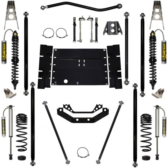 Rock Krawler Suspension - 2 Inch Long Arm Lift Kit W/Remote Reservoir Coil Over Shocks Stg 2 Off Road Pro 03-06 Wrangler TJ Rock Krawler