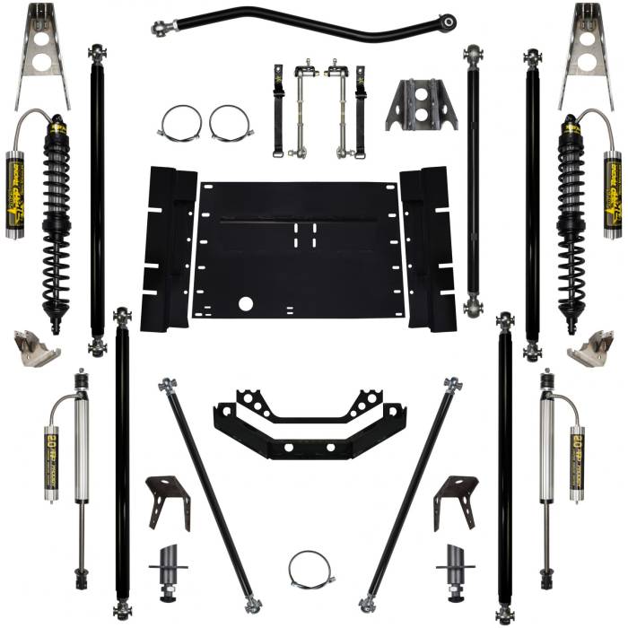 Rock Krawler Suspension - 2 Inch Long Arm Lift Kit W/Remote Reservoir Coil Over Shocks Stg 2 5 Stretch Off Road Pro 97-02 Wrangler TJ Rock Krawler