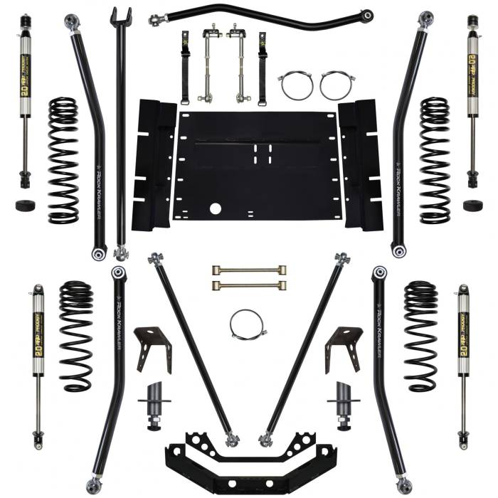 Rock Krawler Suspension - 3.5 Inch Long Arm Lift Kit W/Shocks W/5 Stretch Stg 1 97-02 Wrangler TJ Rock Krawler