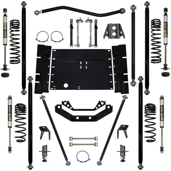 Rock Krawler Suspension - 3.5 Inch Long Arm Lift Kit W/Shocks W/5 Stretch Off Road Pro Stg 1 97-02 Wrangler TJ Rock Krawler