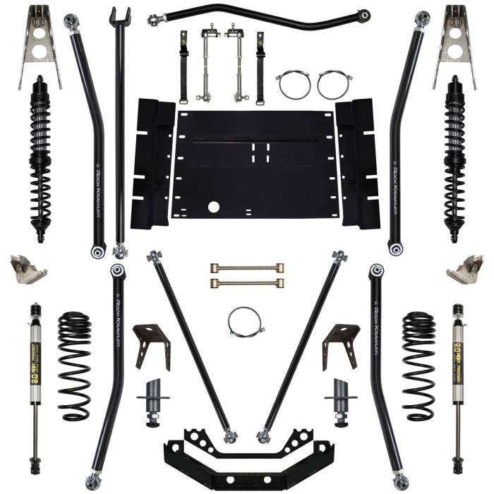 Rock Krawler Suspension - 3.5 Inch Lift Kit W/Coil Over Shocks 5 Inch Stretch X Factor Stg 1 97-02 Wrangler TJ Rock Krawler