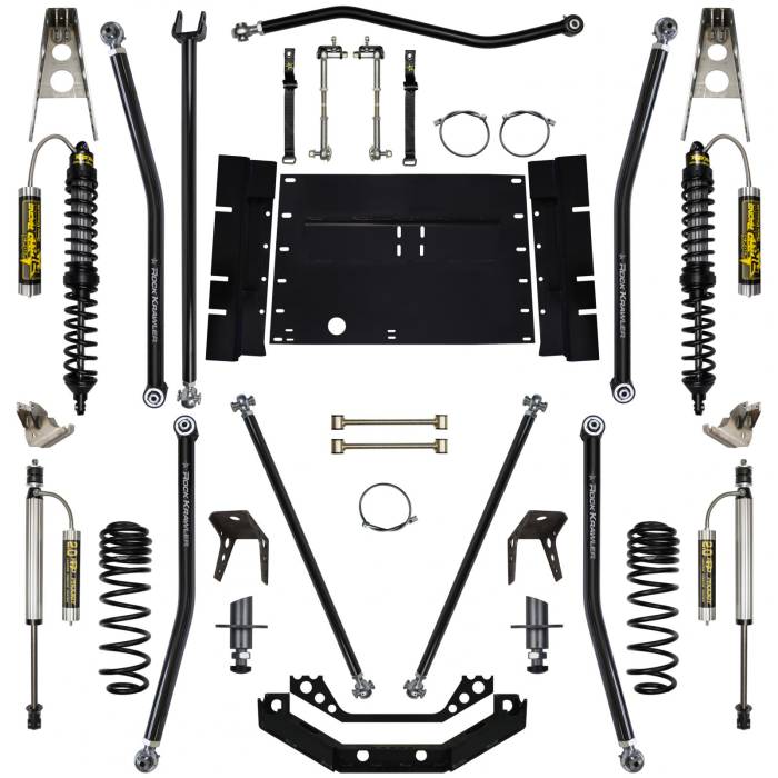 Rock Krawler Suspension - 3.5 Inch Lift Kit W/Remote Reservoir Coil Over Shocks 5 Inch Stretch X Factor Stg 2 97-02 Wrangler TJ Rock Krawler