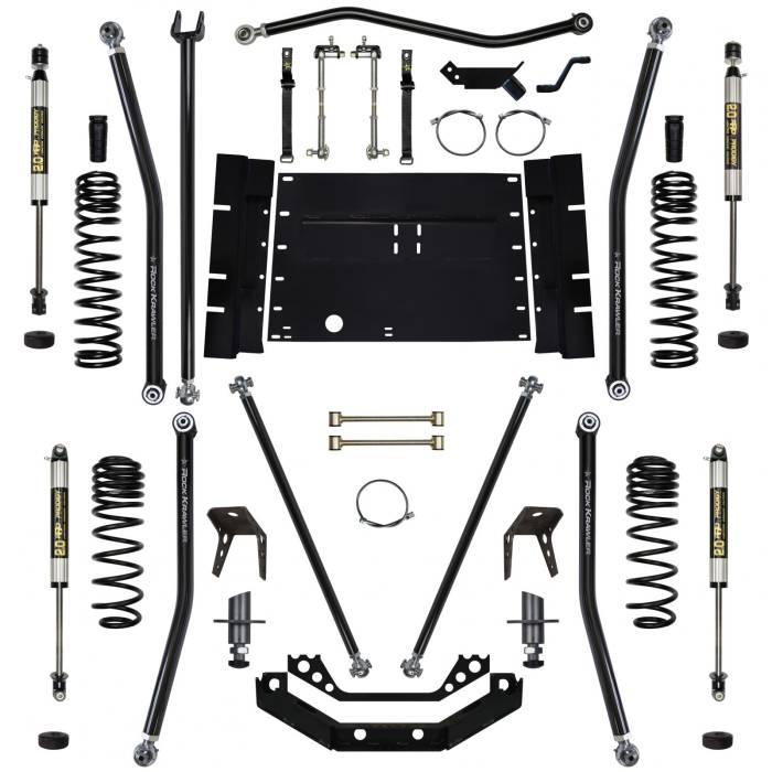 Rock Krawler Suspension - 5.5 Inch Long Arm Lift Kit W/Shocks W/5 Stretch 97-02 Wrangler TJ X Factor  Rock Krawler