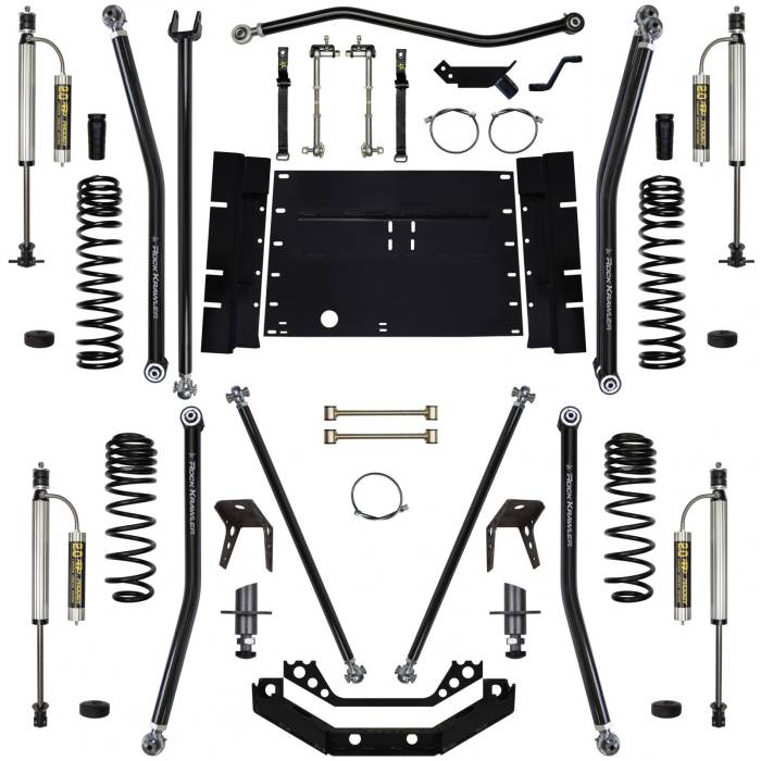 Rock Krawler Suspension - 5.5 Inch Long Arm Lift Kit W/Remote Reservoir Shocks W/5 Stretch Stg 2 97-02 Wrangler TJ X Factor Rock Krawler