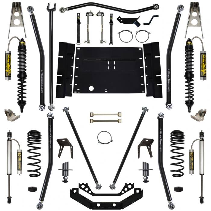 Rock Krawler Suspension - 5.5 Inch Long Arm Lift Kit Remote Reservoir Coil Over Shocks W/5 Inch Stretch Stage 2 97-02 Wrangler TJ Rock Krawler