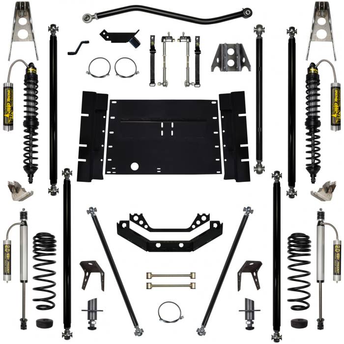 Rock Krawler Suspension - 5.5 Inch Long Arm Lift Kit W/Remote Reservoir Coil Over Shocks 5 Stretch Stg 2 Off Road Pro 97-02 Wrangler TJ Rock Krawler