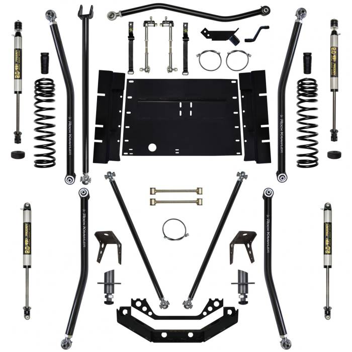 Rock Krawler Suspension - 5.5 Inch Long Arm Lift Kit W/Shocks 8 Inch Stretch X Factor Stg 1 97-02 Wrangler TJ Rock Krawler