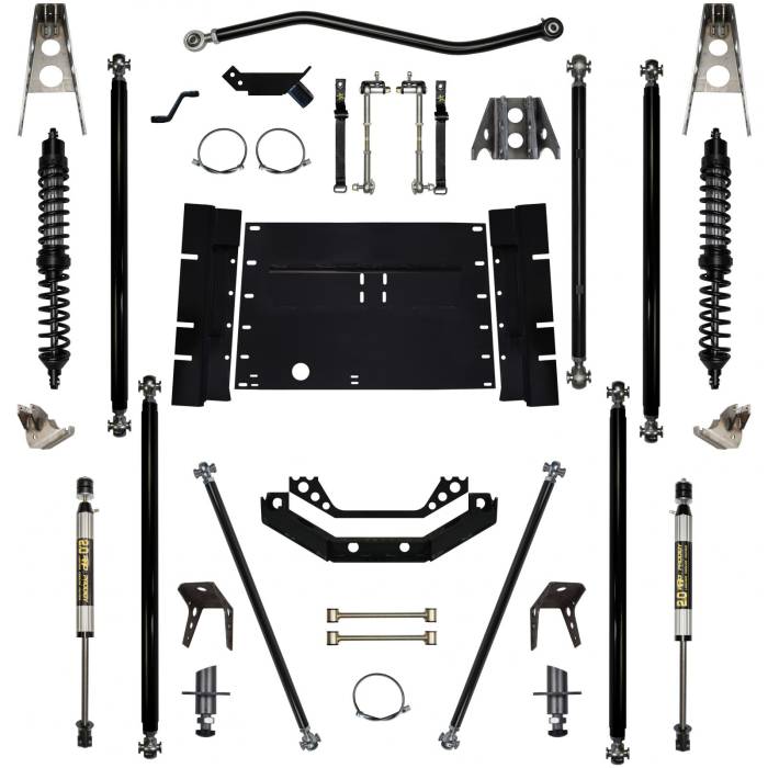 Rock Krawler Suspension - 5.5 Inch Long Arm Lift Kit W/Coil Over Shocks 8 Stretch Stg 1Off Road Pro 97-02 Wrangler TJ Rock Krawler