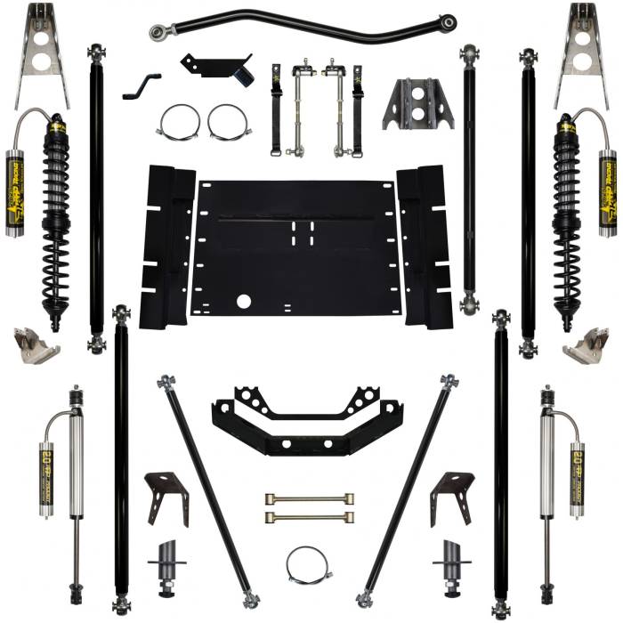 Rock Krawler Suspension - 5.5 Inch Long Arm Lift Kit W/Remote Reservoir Coil Over Shocks 8 Stretch Stg 2 Off Road Pro 97-02 Wrangler TJ Rock Krawler