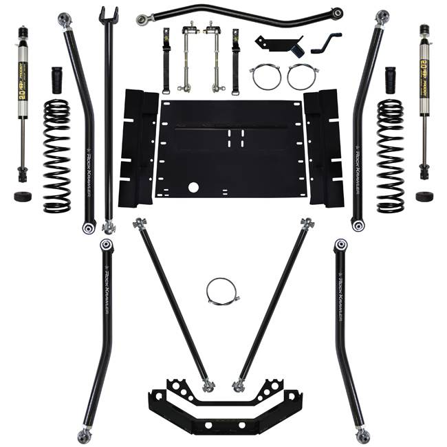 Rock Krawler Suspension - 5.5 Inch Long Arm Lift Kit W/Shocks 12 Stretch Stg 1 X Factor 97-02 Wrangler TJ Rock Krawler