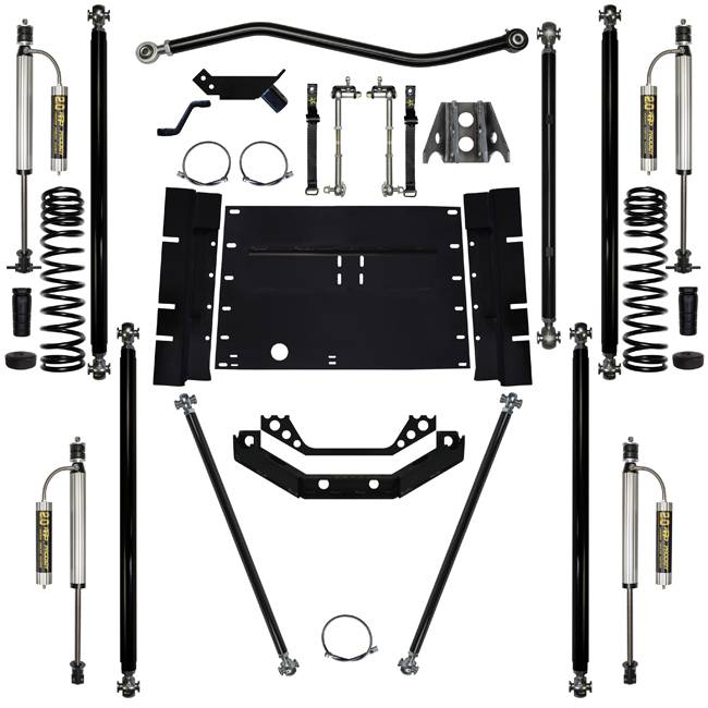 Rock Krawler Suspension - 5.5 Inch Long Arm Lift Kit W/Remote Reservoir Shocks 12 Stretch Stg 2 Off Road Pro 97-02 Wrangler TJ Rock Krawler