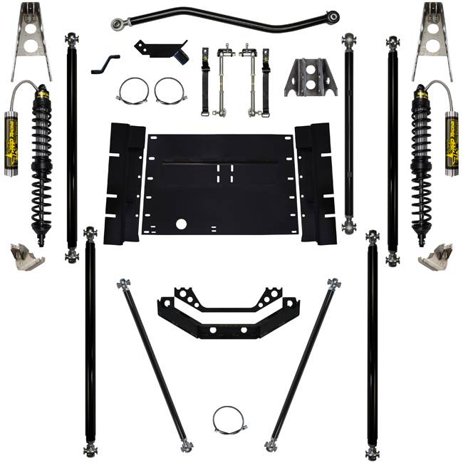 Rock Krawler Suspension - 5.5 Inch Long Arm Lift Kit W/Remote Reservoir Coil Over Shocks 12 Stretch Stg 2 Off Road Pro Corp 97-02 Wrangler TJ Rock Krawler