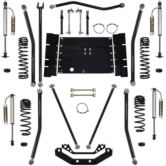 Rock Krawler Suspension - 3.5 Inch Long Arm Lift Kit W/Remote Reservoir Shocks X Factor Stg 2 97-02 Wrangler TJ Rock Krawler