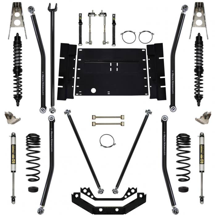 Rock Krawler Suspension - 3.5 Inch Long Arm Lift Kit X Factor W/Coil Over Shocks Stg 1 97-02 Wrangler TJ Rock Krawler