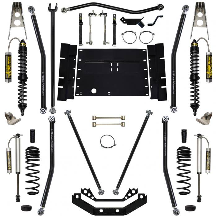 Rock Krawler Suspension - 5.5 Inch Long Arm Lift Kit Stg 2 Remote Reservoir Coil Over Shocks 97-02 Wrangler TJ Rock Krawler