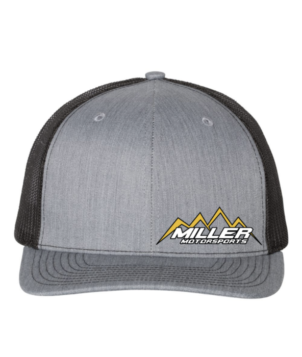 Miller Motorsports - Miller Motorsports Grey Richardson Adjustable Snapback Trucker Cap with Black Mesh