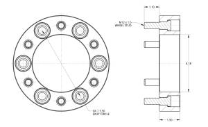 Spidertrax Off-Road - Spidertrax Toyota 6 on 5-1/2" x 1-1/2" Thick Wheel Spacer Kit - Image 2